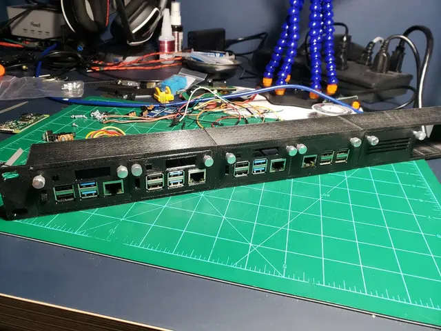 19" 1U Rack with Moduler trays for Raspberry Pis — modelo 3D