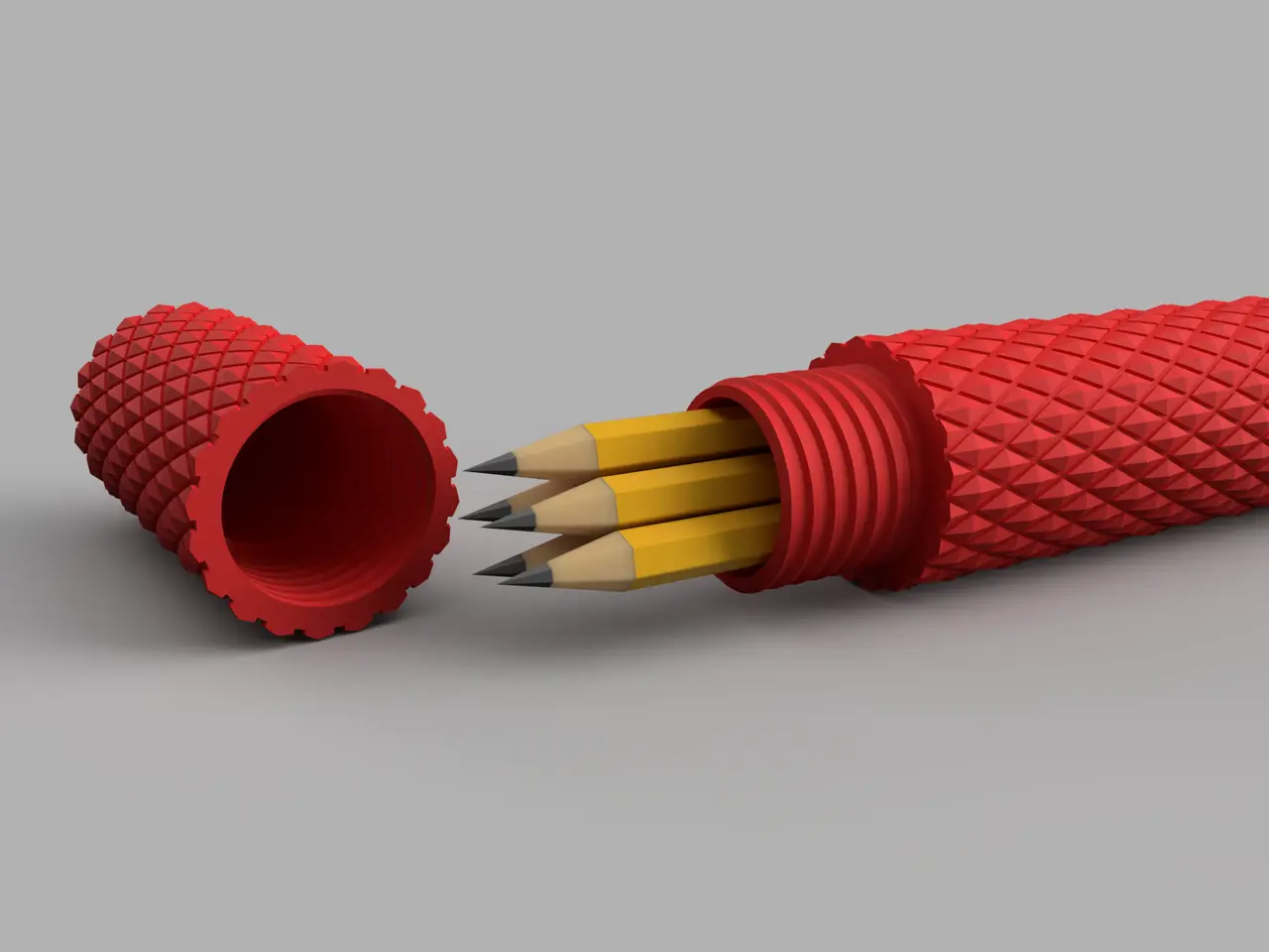 Scalable, Simple, Ergonomic, Knurled Pencil Case — modelo 3D