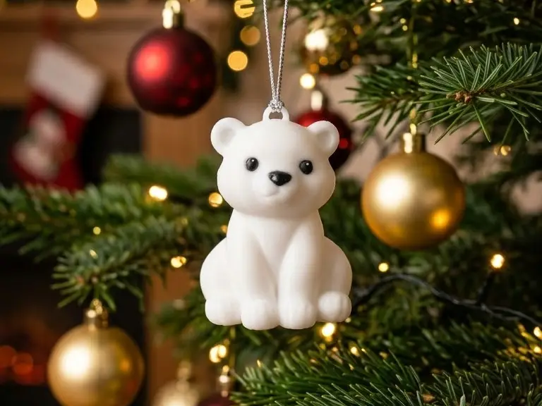 Cute polar bear Christmas tree ornament — modelo 3D