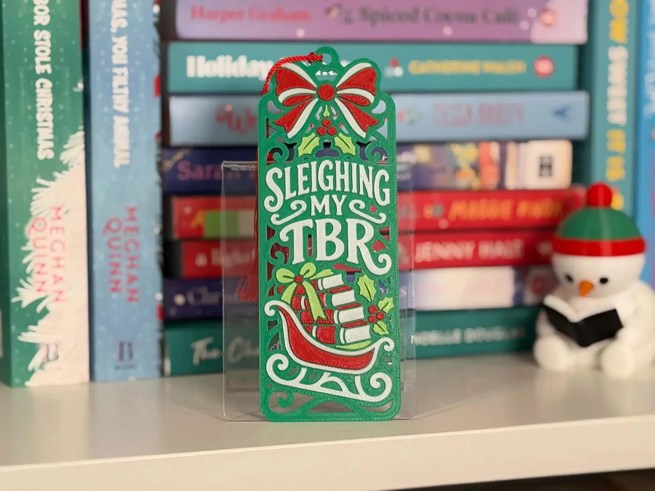 Sleighing My TBR – Christmas Bookmark — modelo 3D