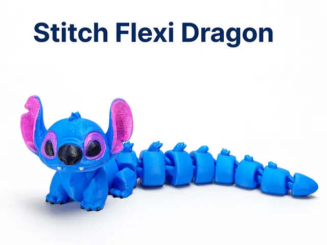 Stitch Flexi Dragon – Cute Articulated Dragon — modelo 3D