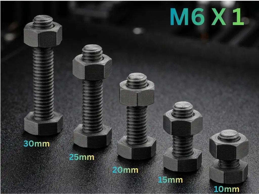 Metric Hex Bolts Set (M6, M8, M10) — modelo 3D