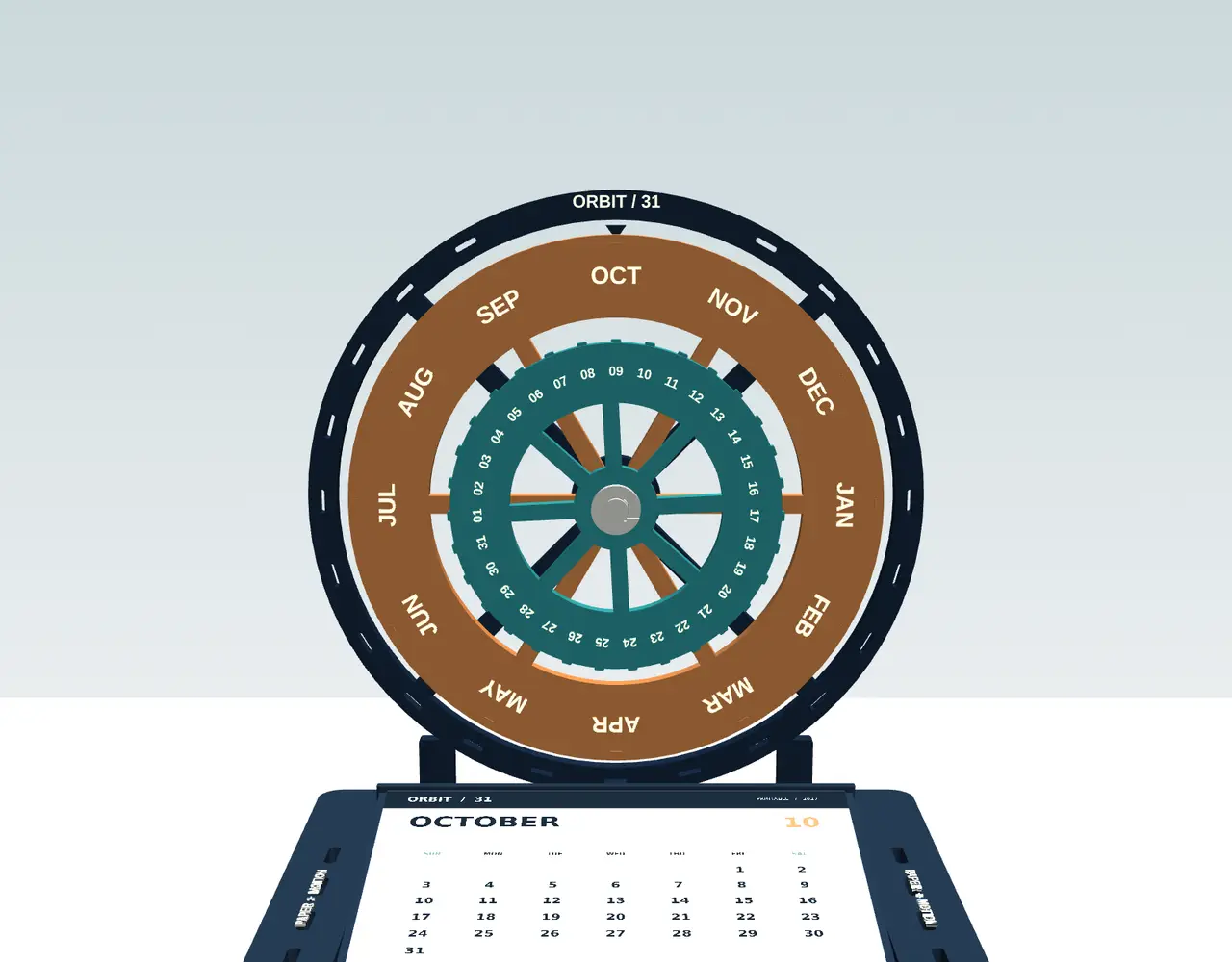 Kinetic 3D Printable Calendar Observatory — modelo 3D