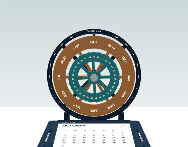 Kinetic 3D Printable Calendar Observatory — modelo 3D