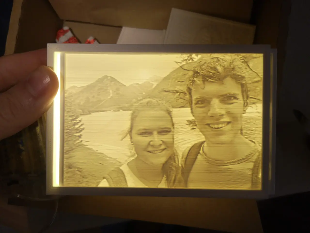 Lithophane Frame Light Box with Fairy Lights — modelo 3D