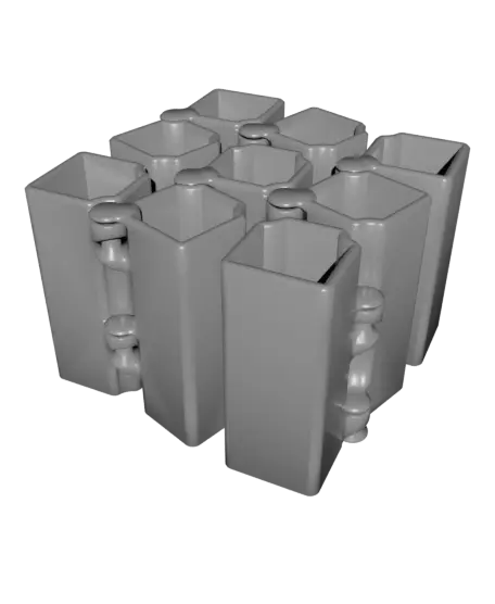 Auxetic Cubes // 18mm 3x3 Stacked — modelo 3D