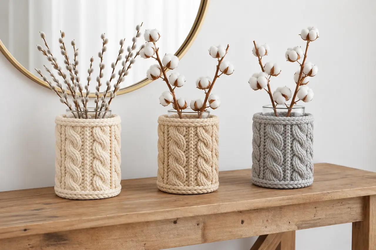 Cable Knit Basket Vase Sleeve — modelo 3D