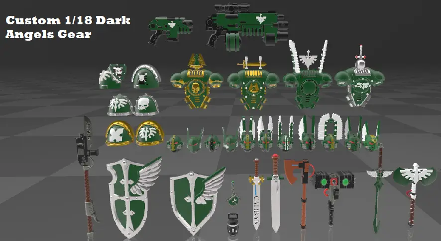 Custom 1/18 Dark Angels Gear — modelo 3D