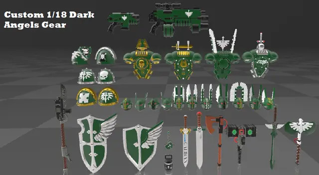 Custom 1/18 Dark Angels Gear — modelo 3D