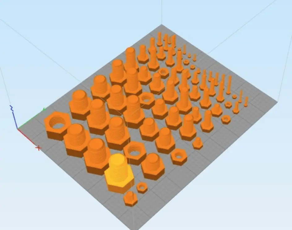 Most Common Metric Nut And Bolt - M2 through M20 — modelo 3D