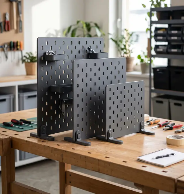 Parametric Standing Pegboard with Desk Stands — modelo 3D
