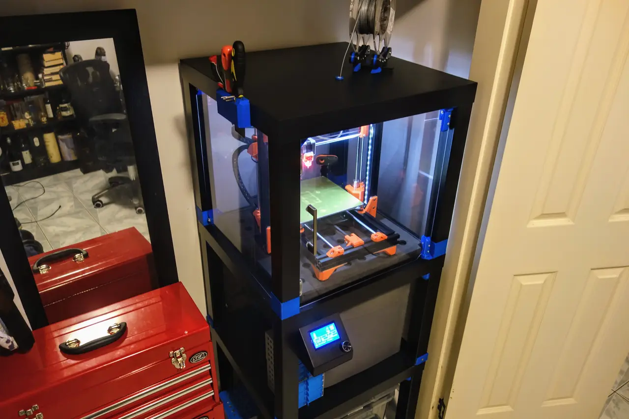 Wanhao Lack Triple Stack Enclosure Attack: With Sliding Control Box & Removable Top — modelo 3D