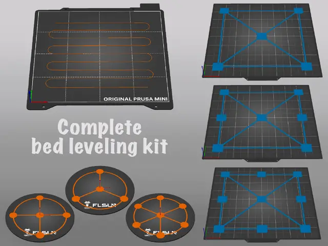Complete bed leveling kit: zigzag line and patterns for round and square prindbed — modelo 3D