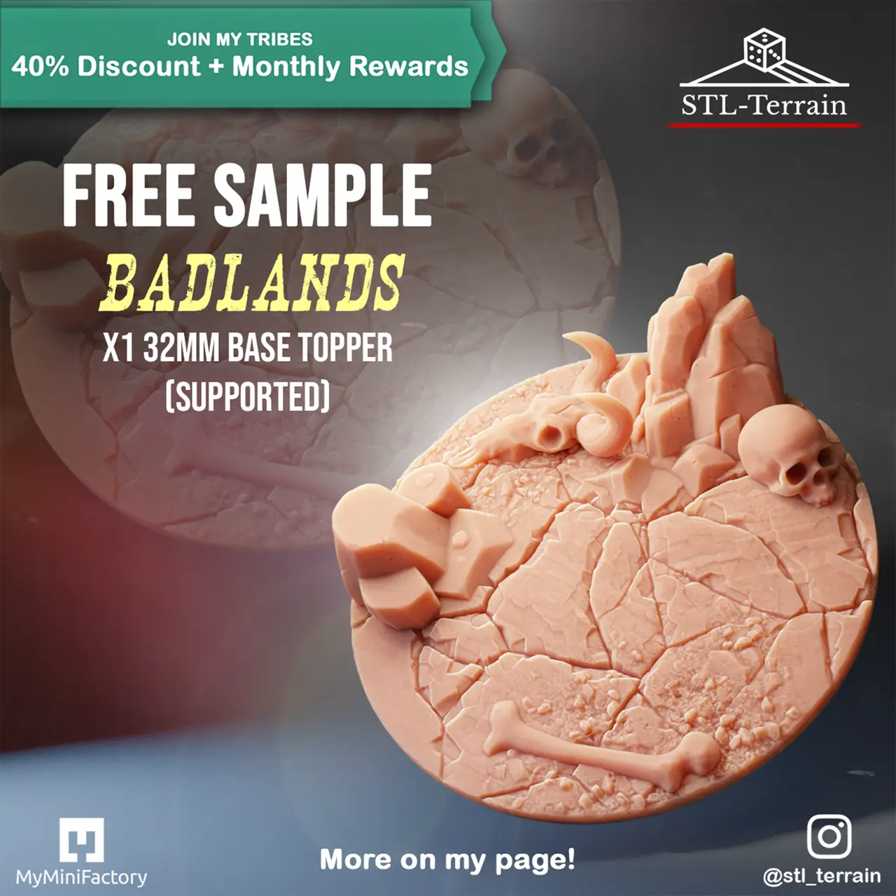 Badlands Base Toppers [FREE SAMPLE] — modelo 3D