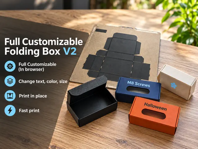 Full Customize Folding box V2 — modelo 3D