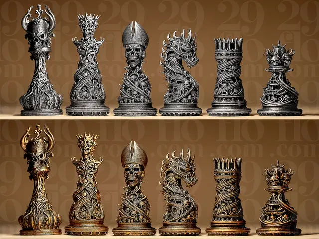 Gothic Ornamental Chess Set — modelo 3D