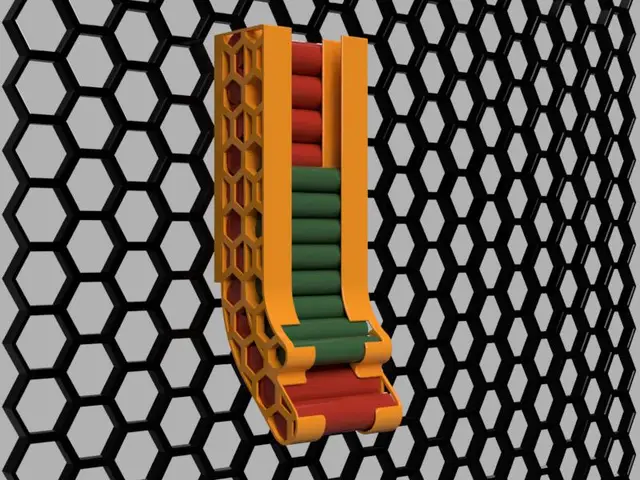 Battery holder for AA+AAA, honeycomb storage wall (HSW) — modelo 3D