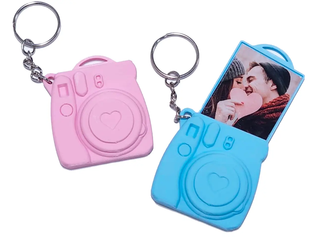 Instax Retro Style Camera Keychain + Photo Holder — modelo 3D