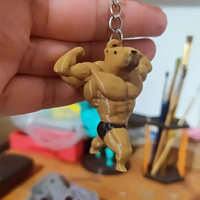 Ultra Swole Capybara keychain — modelo 3D