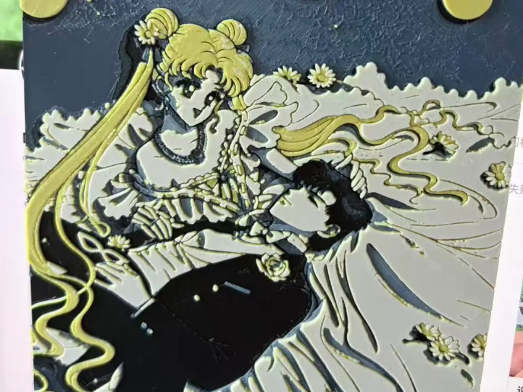 美少女战士Sailor Moon- 武内直子 小兔和地场卫 婚纱照 浮雕 hueforge — modelo 3D