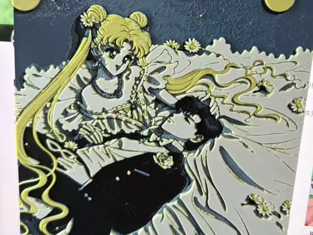 美少女战士Sailor Moon- 武内直子 小兔和地场卫 婚纱照 浮雕 hueforge — modelo 3D