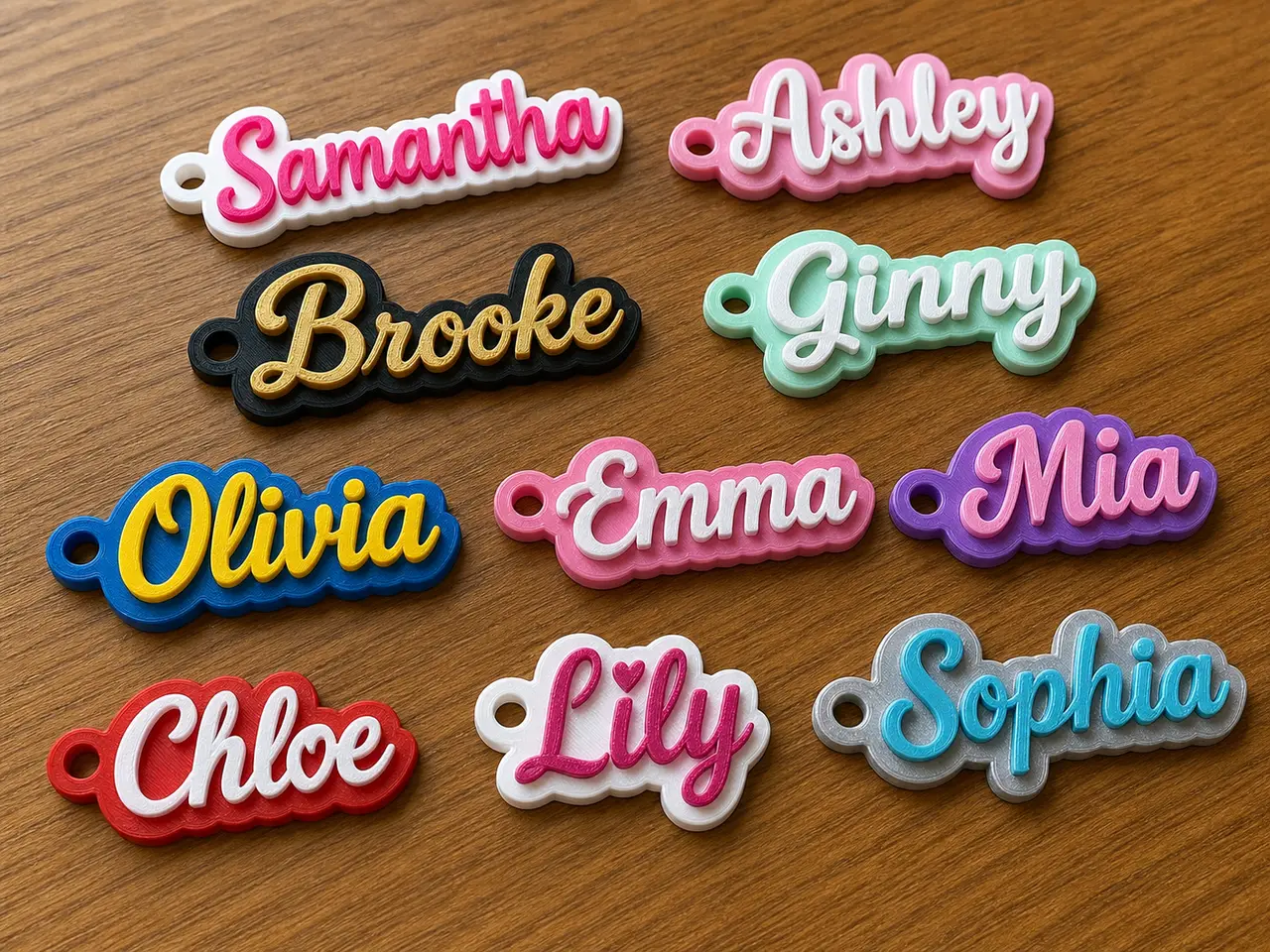 Custom Name Keychain Generator Multilingual fonts — modelo 3D