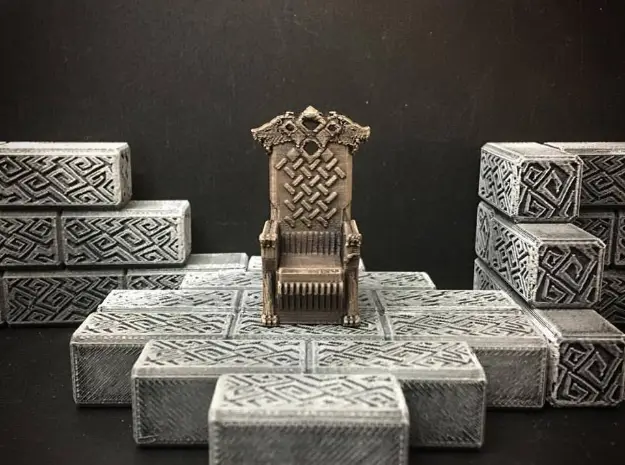 Delving Decor: Wolf Throne (28mm/Heroic scale) — modelo 3D
