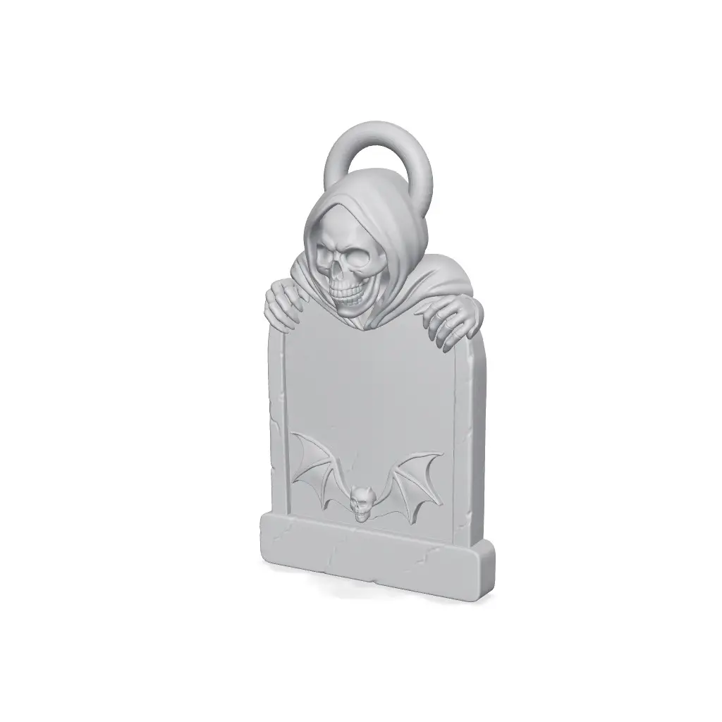 Spooky Halloween Gravestone with Customizable Text — modelo 3D