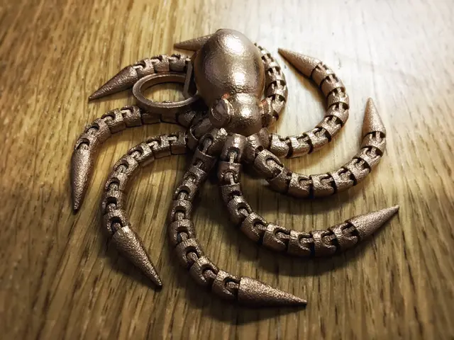 Ball-joint articulated octopus keyring remix — modelo 3D