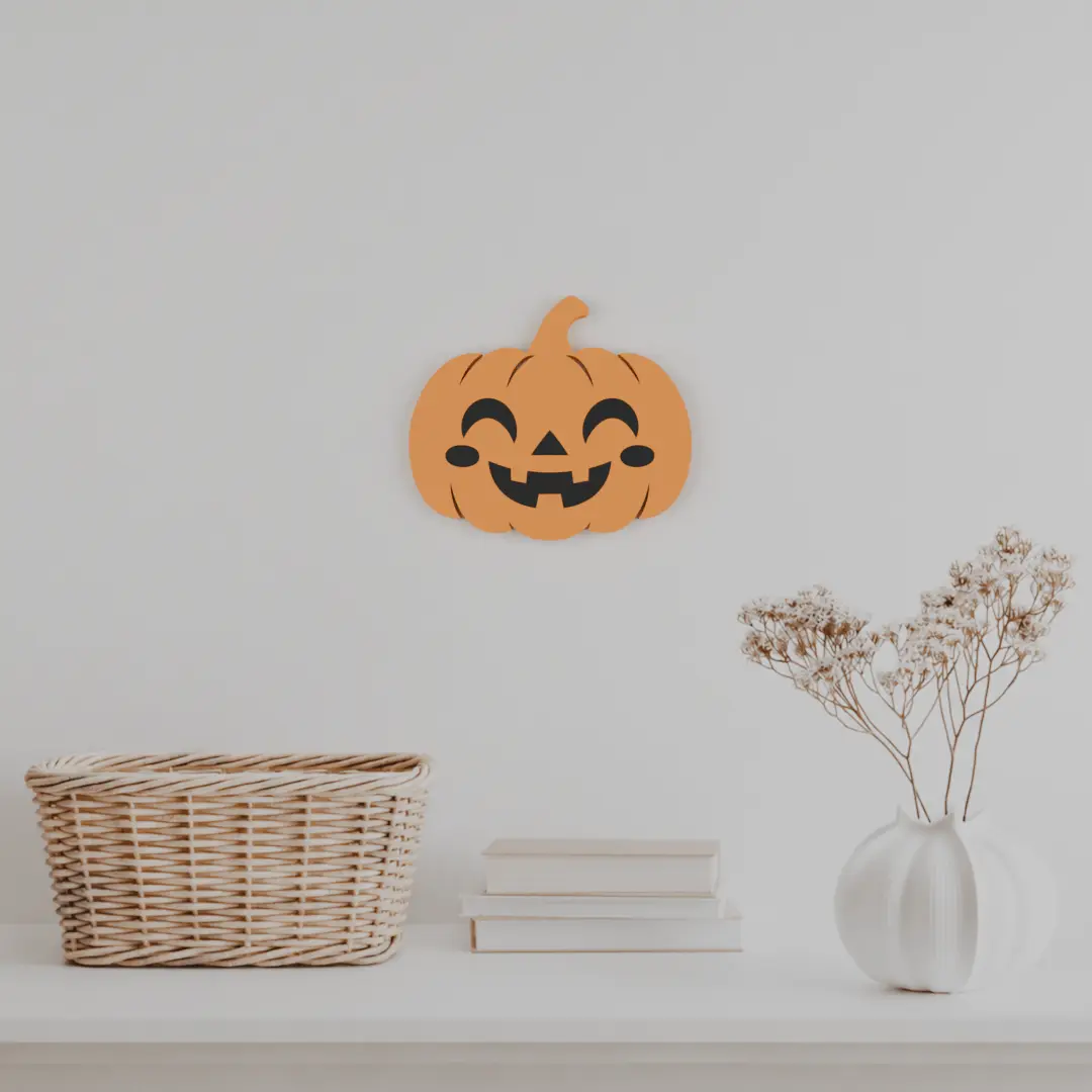 Cute Halloween Pumpkin Wall Art – 3D Printable Model — modelo 3D