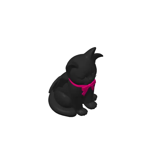 Bat Cat Figurine - Cute Halloween Decoration — modelo 3D