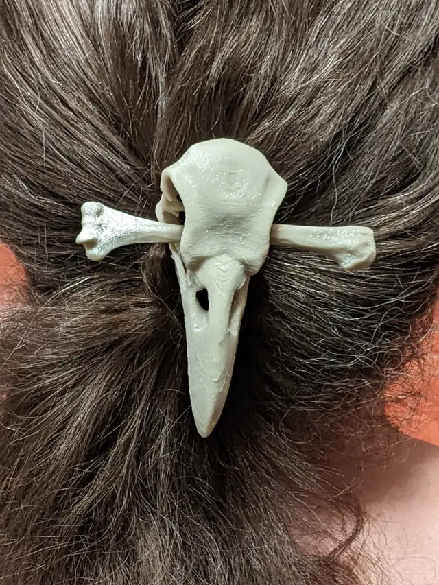 Raven Skull Hair Tie — modelo 3D