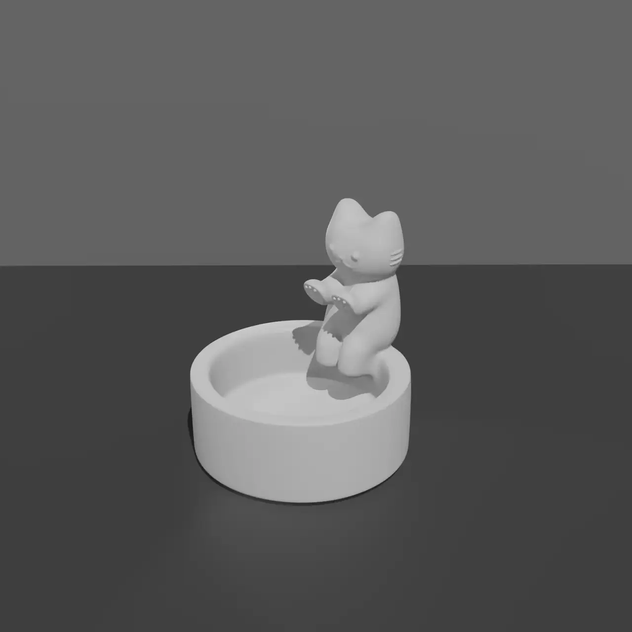 Декоративный подсвечник котёнок под 3D-печать — modelo 3D