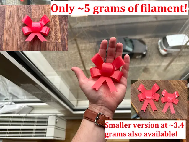 Christmas Gift Bow - Foldable! — modelo 3D