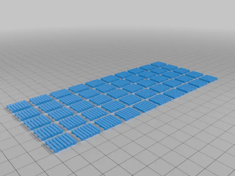 50 individual wooden pallets in HO scale (1:87) — modelo 3D