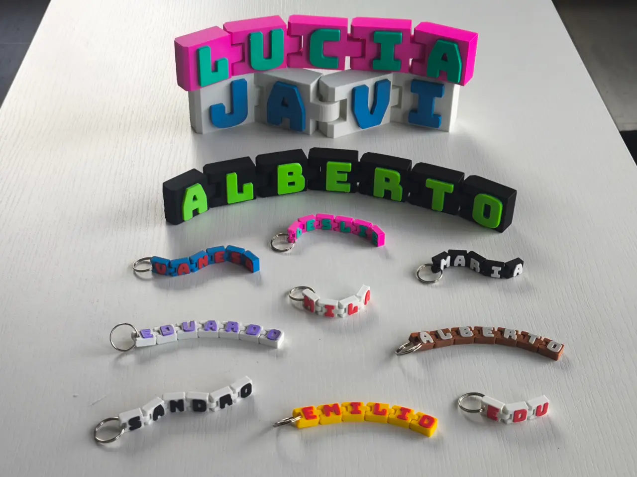 Llavero articulado, con nombre personalizado. — modelo 3D