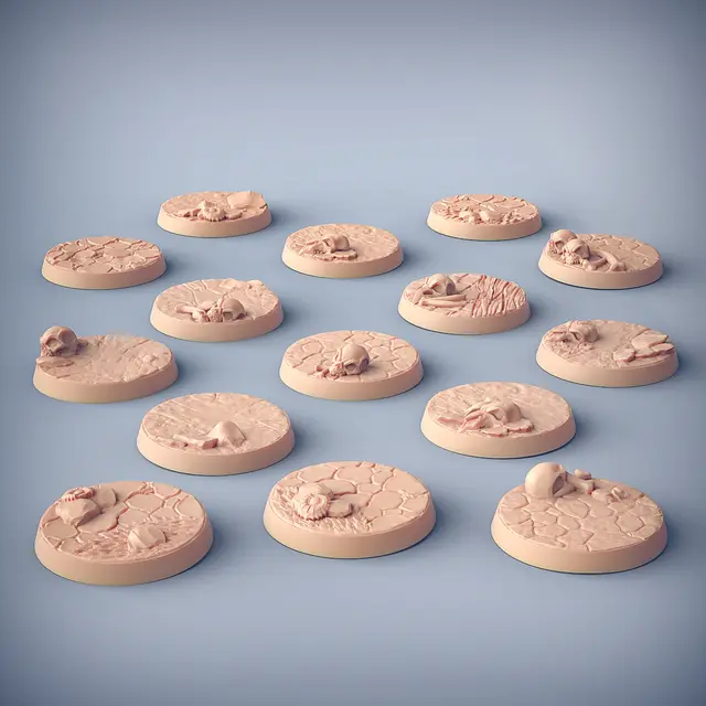 15 25mm AMAZONS Bases - Free Bundle — modelo 3D