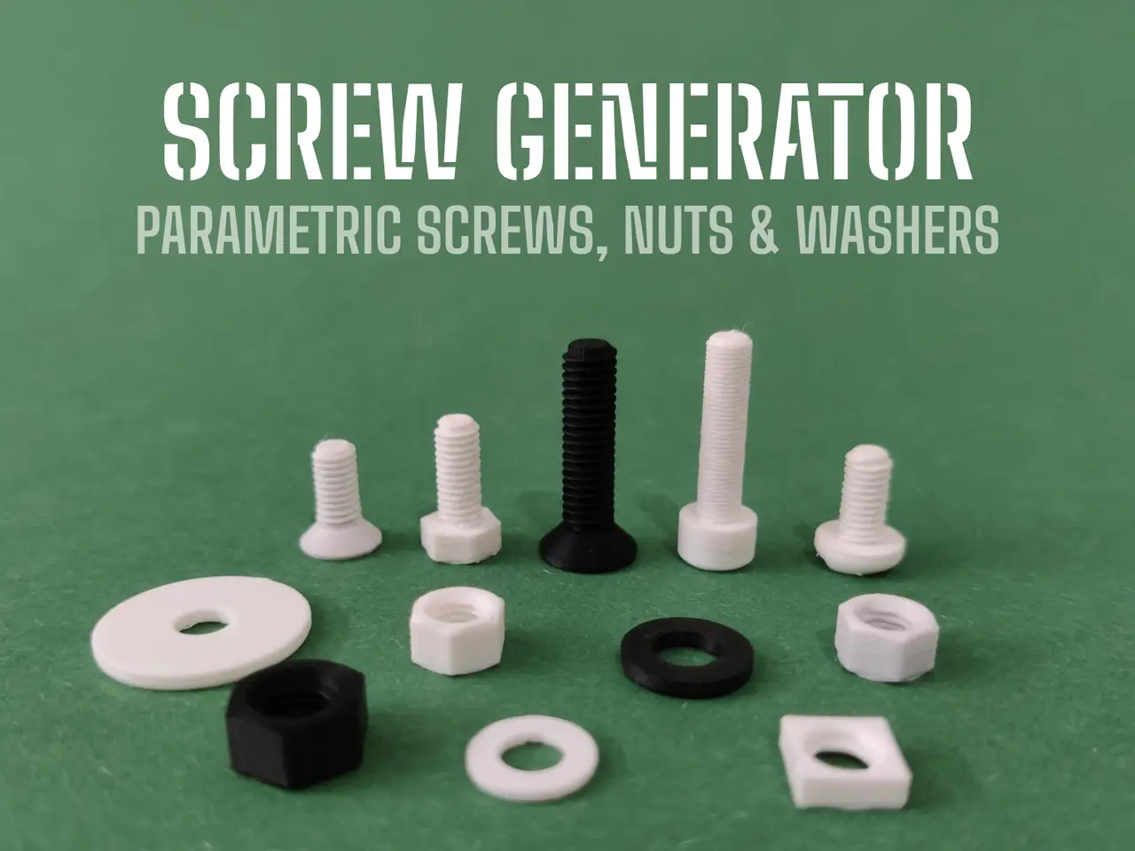 Screw Generator - Parametric Screws, Nuts & Washer — modelo 3D