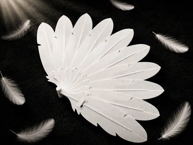 Realistic Feather Folding Fan — modelo 3D