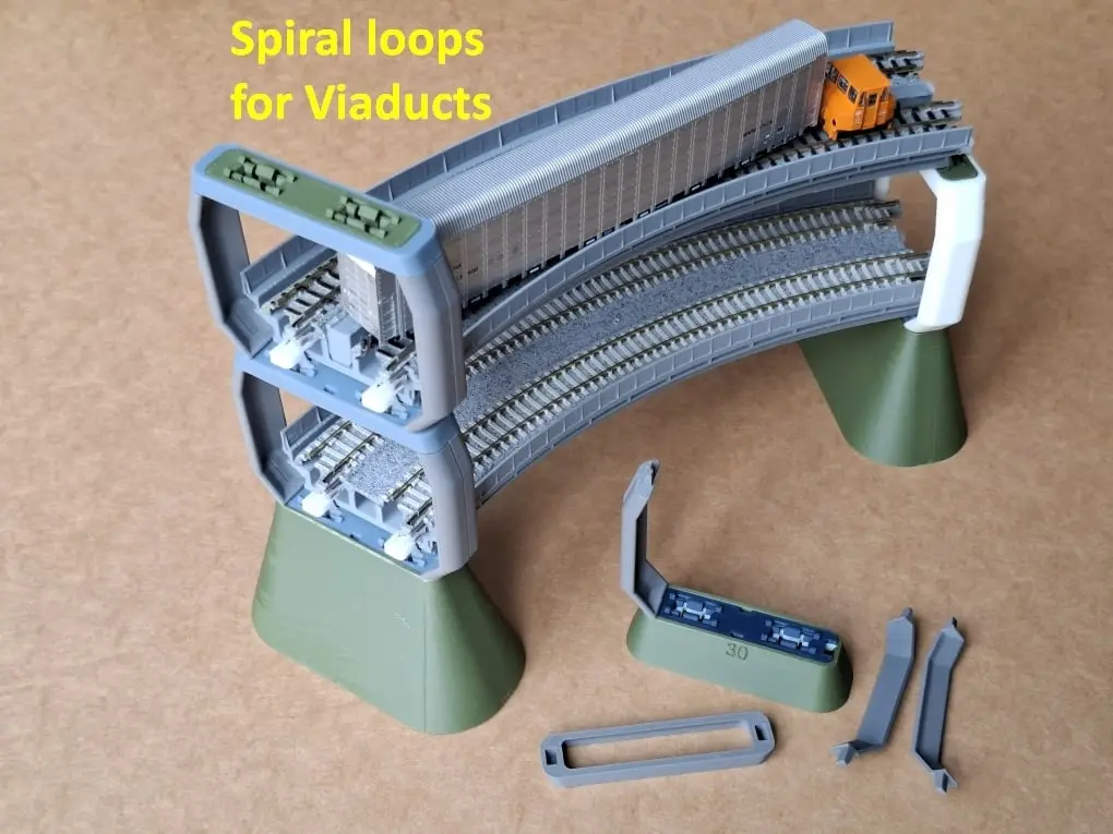N: Spiral loop AddOn for Unitrack and Viaducts — modelo 3D