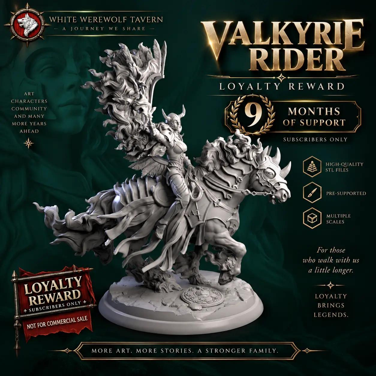 [Heroic] Valkyrie Rider - Pre-supported | 9-Month Loyalty Reward — modelo 3D
