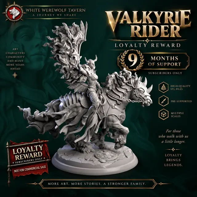 [Heroic] Valkyrie Rider - Pre-supported | 9-Month Loyalty Reward — modelo 3D