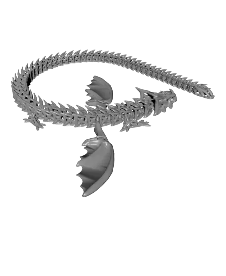 Print in Place Skeleton Wing Dragon — modelo 3D