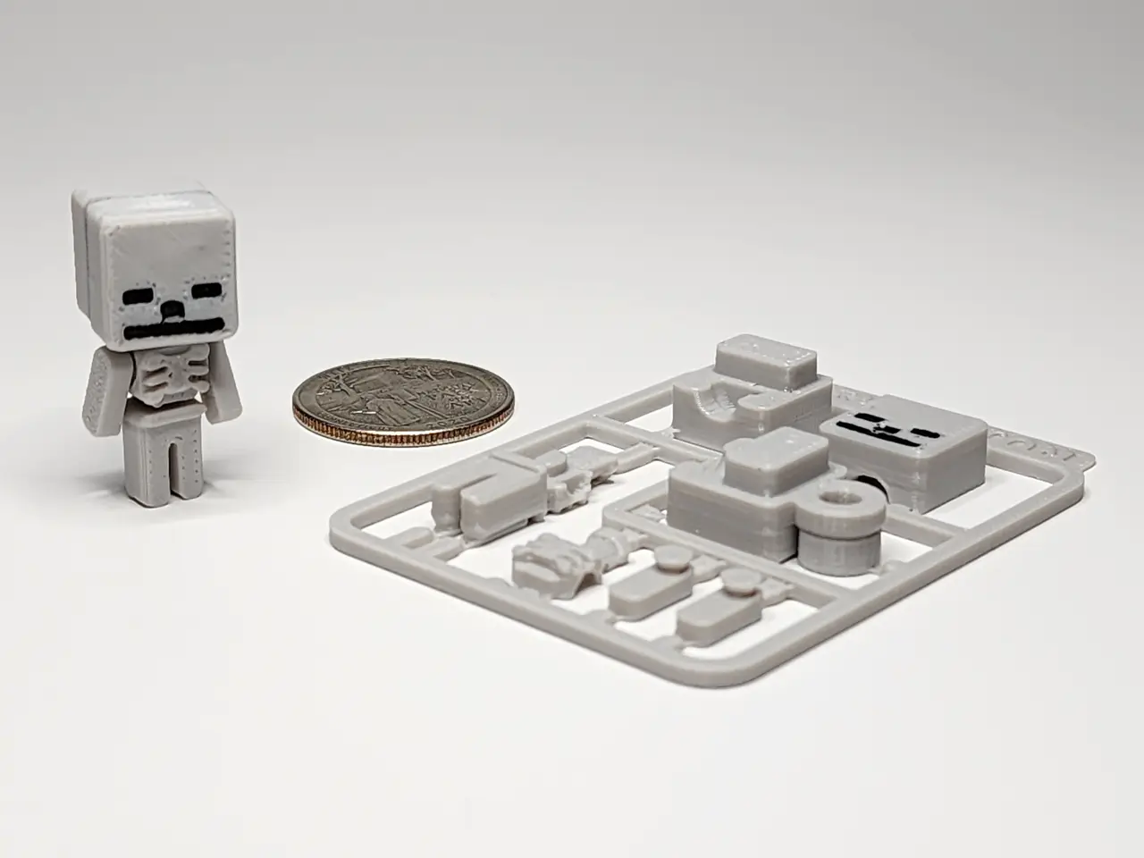 Minecraft-inspired Skeleton Mini Figure Kit Card/ Keychain — modelo 3D