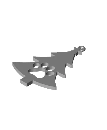 Dog Paw Christmas Tree Ornament — modelo 3D