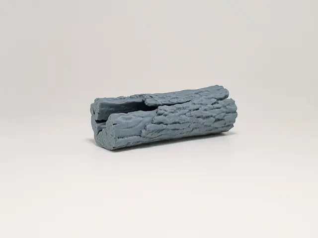 Thick Fallen Log with Split Trunk Miniature — modelo 3D