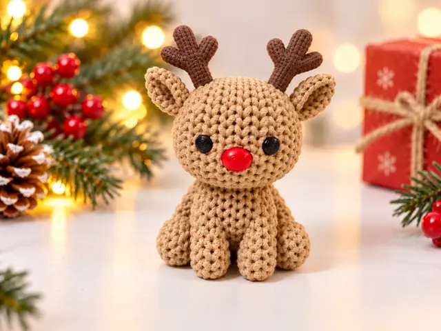 Knitted Christmas Reindeer - No Glue, No AMS — modelo 3D