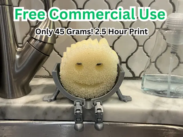 Articulated Scrub Daddy Sink Holder w/ Drain — modelo 3D