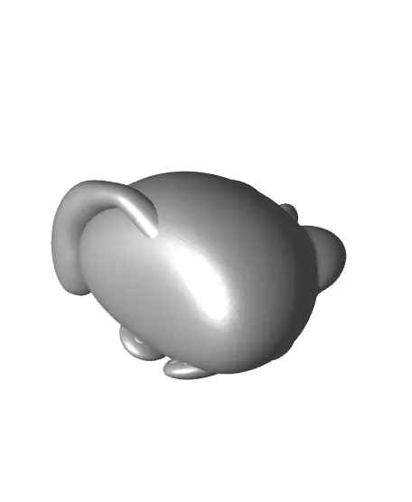 Cute White Cat Keychain — modelo 3D