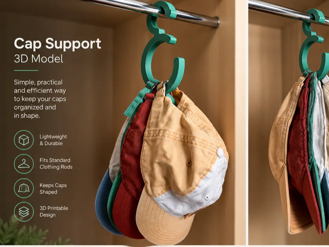 Cap Support - Space Saving Organizer — modelo 3D